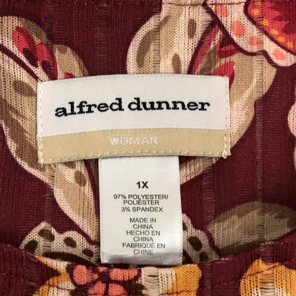 ALFRED DUNNER FLORAL TOPS MULBERRY STREET PLUS SIZE 3X RHINESTONES CREW NECK - Picture 9 of 11